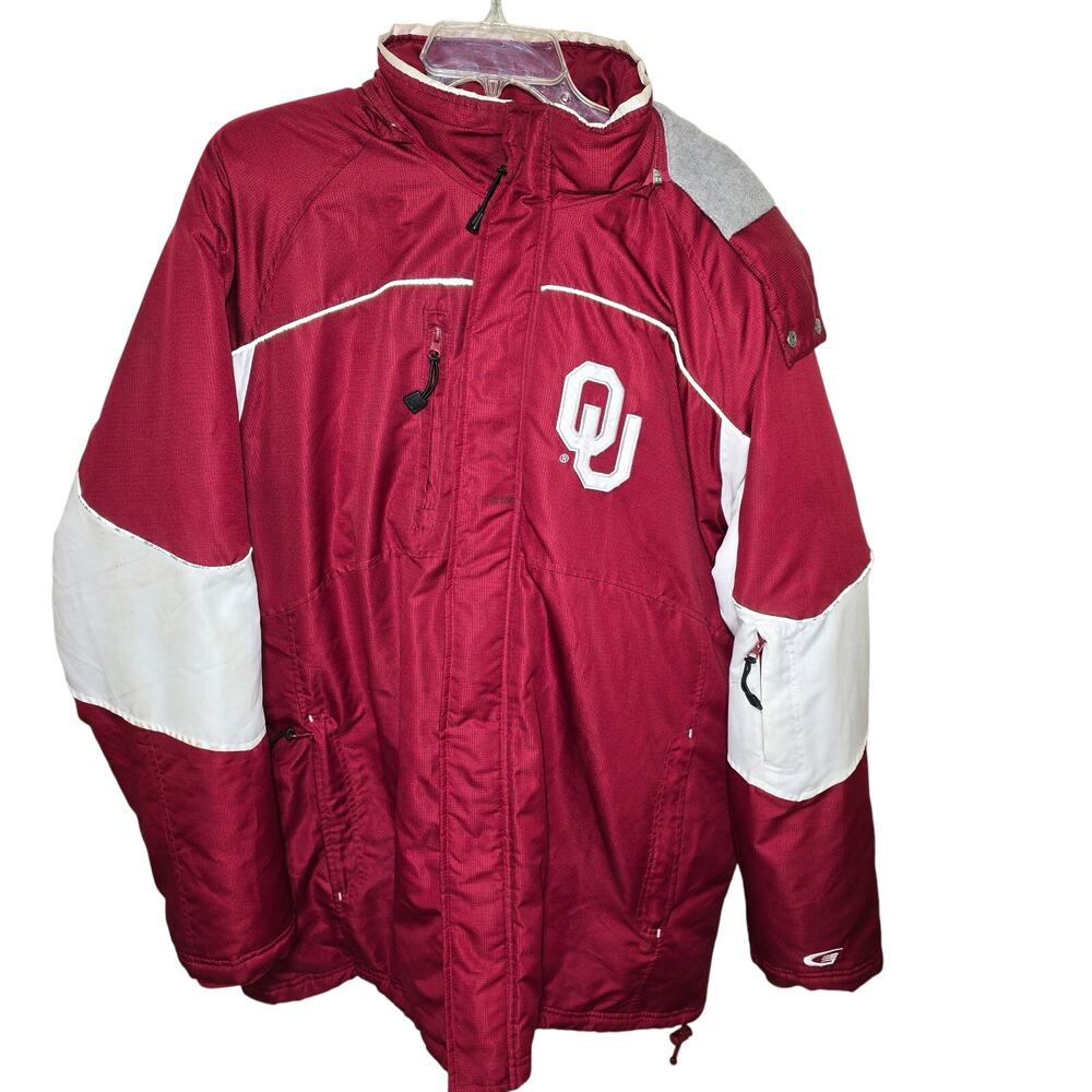 Vintage GIII 58 Sports OU Sooners Hooded Jacket Men's XL Hooded Full Zip Warm